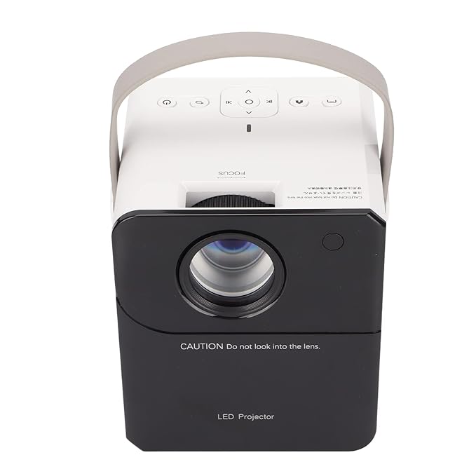 جهاز عرض، جهاز عرض خارجي M800 لاسلكي محمول يعمل بشبكة WiFi، جهاز عرض فيديو Pico للسفر متوافق مع HDMI وUSB والكمبيوتر المحمول وواجهات AV.