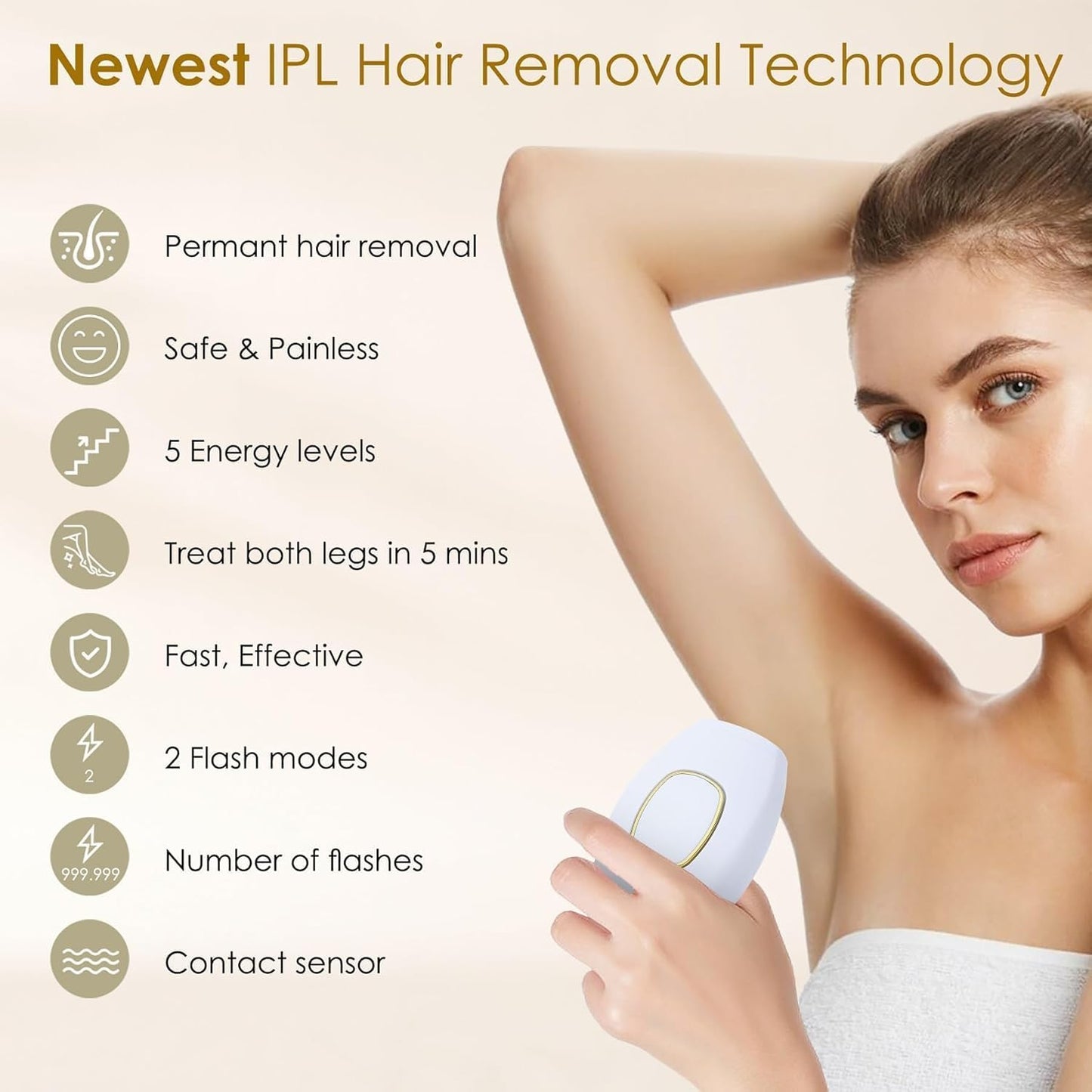 IPL Laser Hair Removal Device for Women and Men