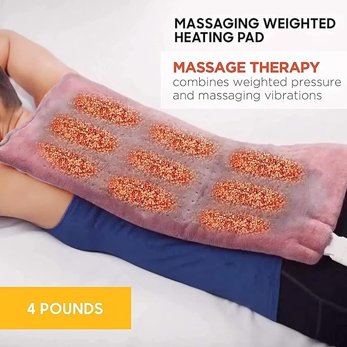 وسادة تدفئة كهربائية لتخفيف آلام الظهر/الكتف/الرقبة/الركبة/الساق والتشنجات والتهاب المفاصل وتسكين آلام الجسم بالكامل، (12 بوصة × 24 بوصة)