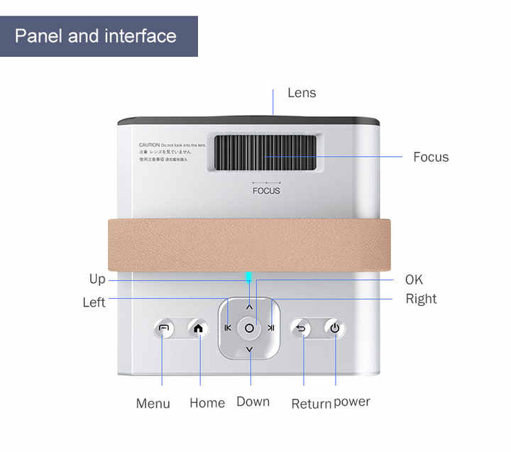 Mini Projector, Outdoor M800 Wireless WiFi Portable Projector Travel Pico Video Projector Compatible with HDMI, USB, Laptop, AV Interfaces .